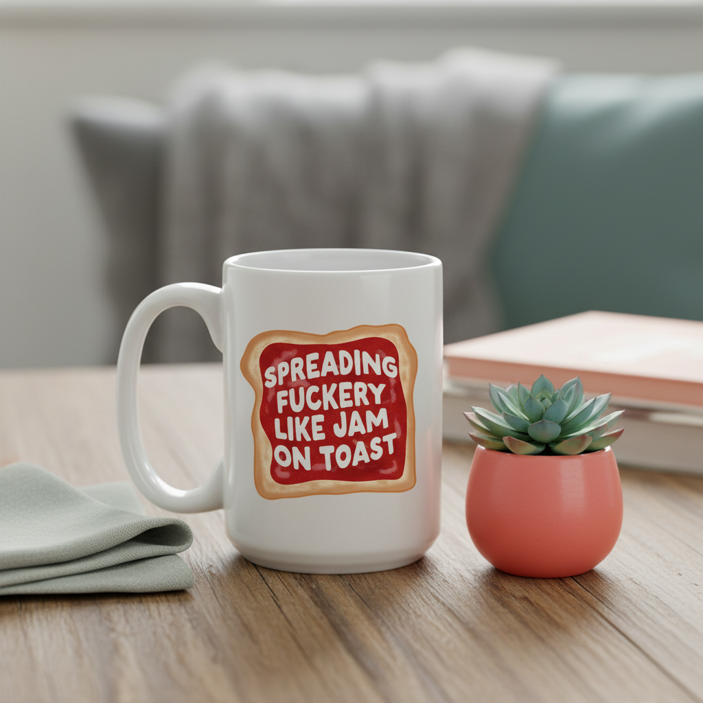 Like Jam on Toast, Funny Ceramic Mug - Dishwasher Safe