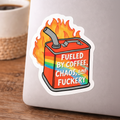 Fueled By Coffee &... Vinyl Waterproof Sticker