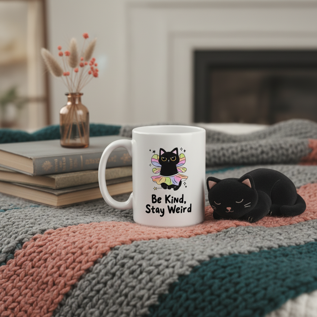 Sassy Black Cat Ceramic Coffee Mug -