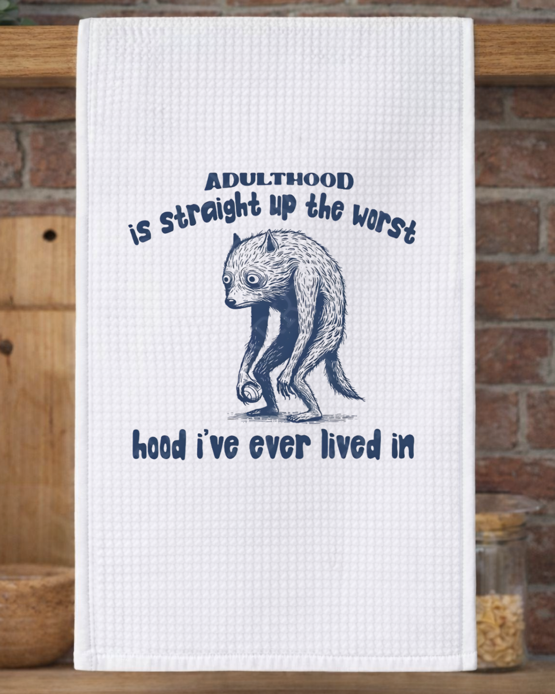 Adulthood - Waffle Weave Tea Towel