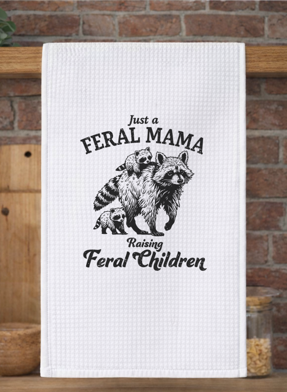 Feral Mama - Waffle Weave Tea Towel