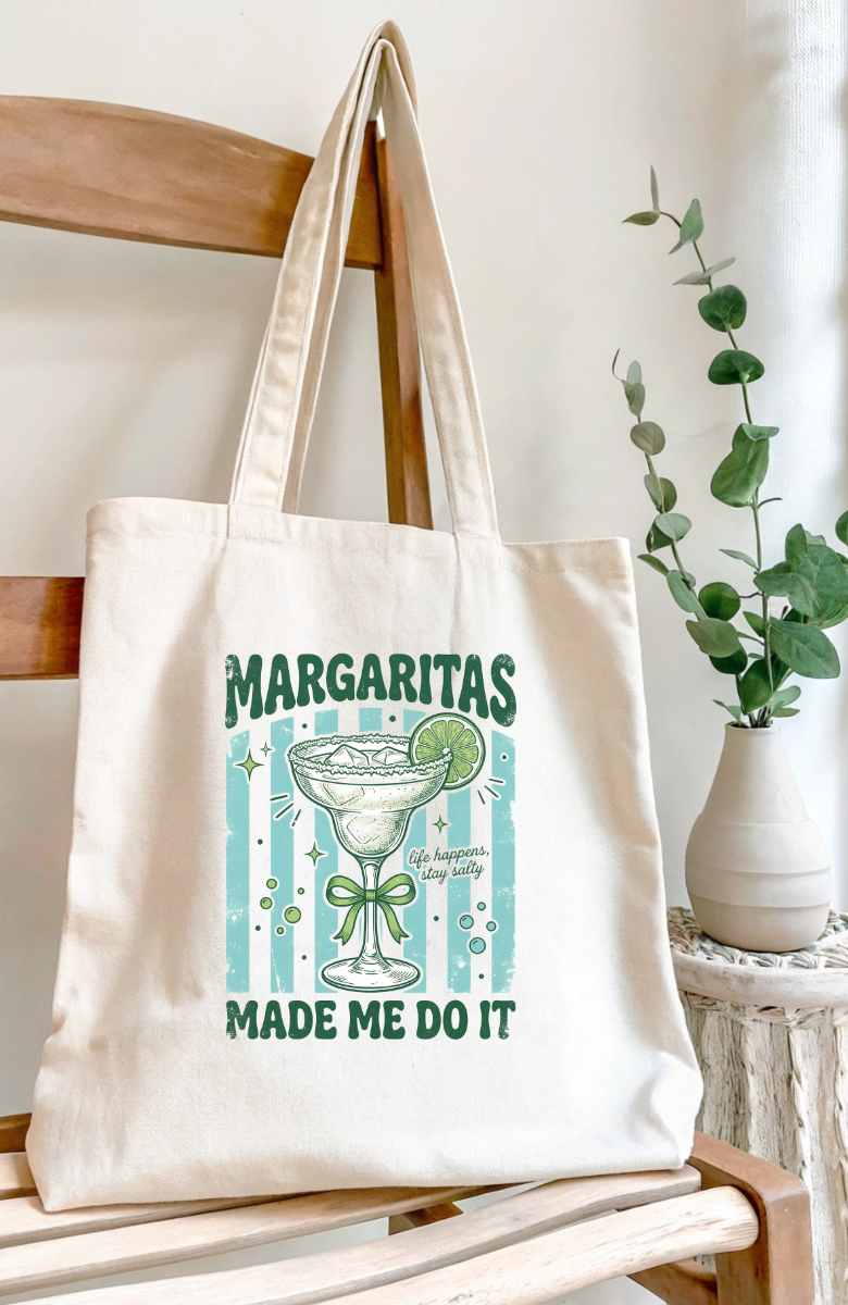 The Margarita's Made Me Do It, Canvas Tote Bag by Handsome Sam