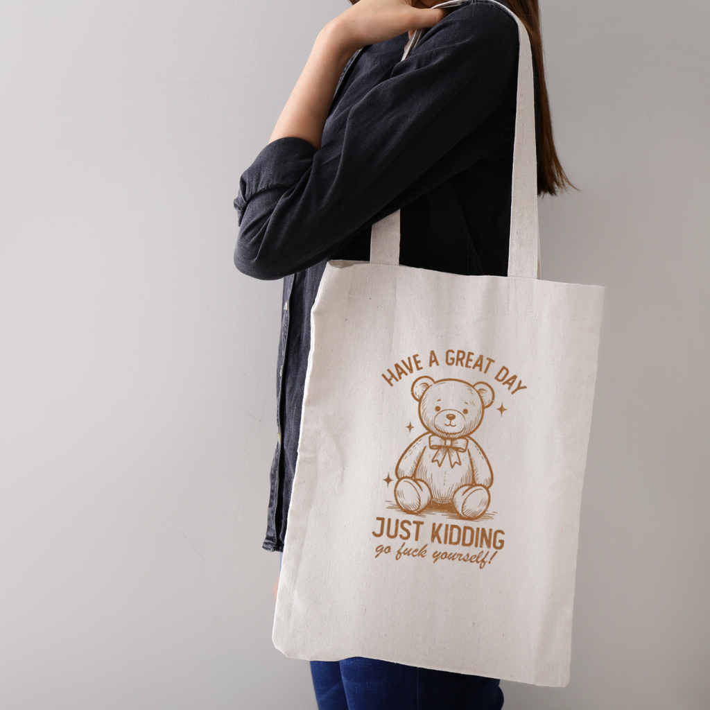 Sassy Bear Canvas Tote Bag by Handsome Sam