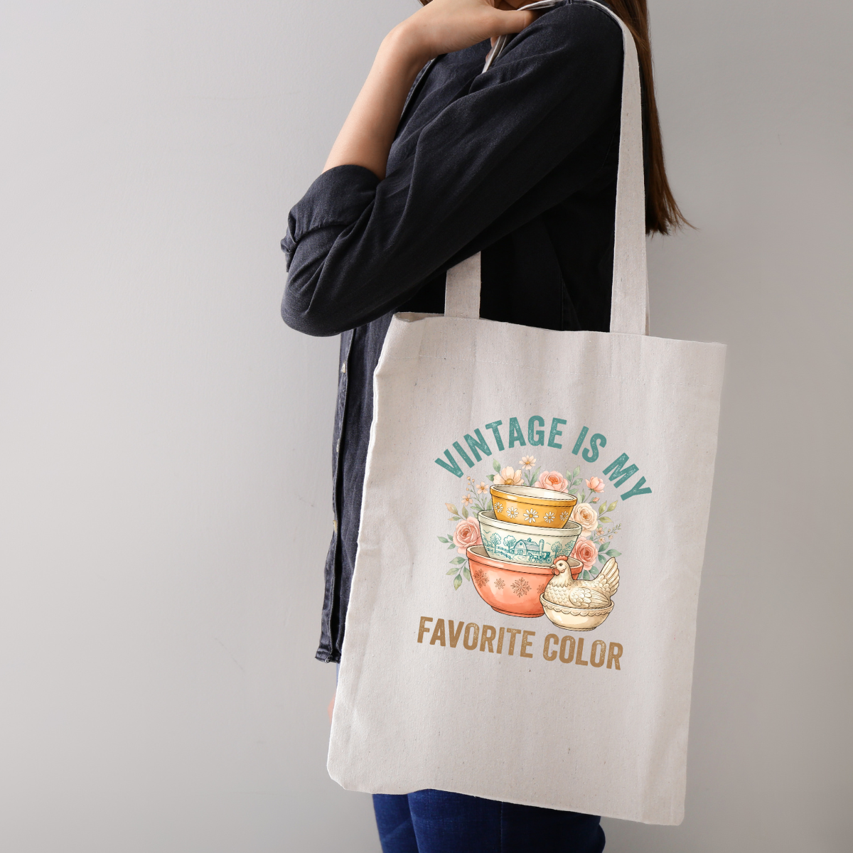 Vintage is my Favorite Canvas Tote Bag by Handsome Sam