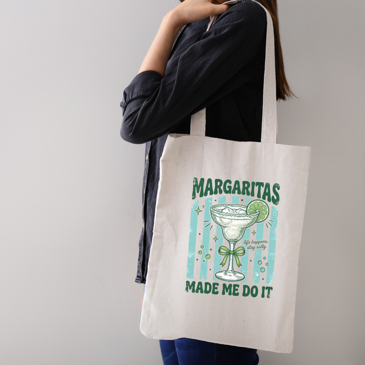 The Margarita's Made Me Do It, Canvas Tote Bag by Handsome Sam