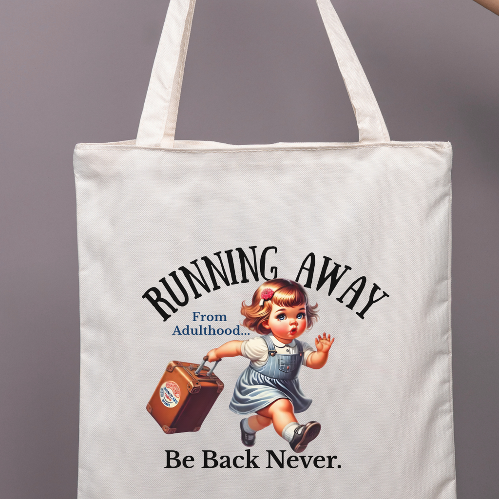 Running Away, Canvas Tote Bag by Handsome Sam