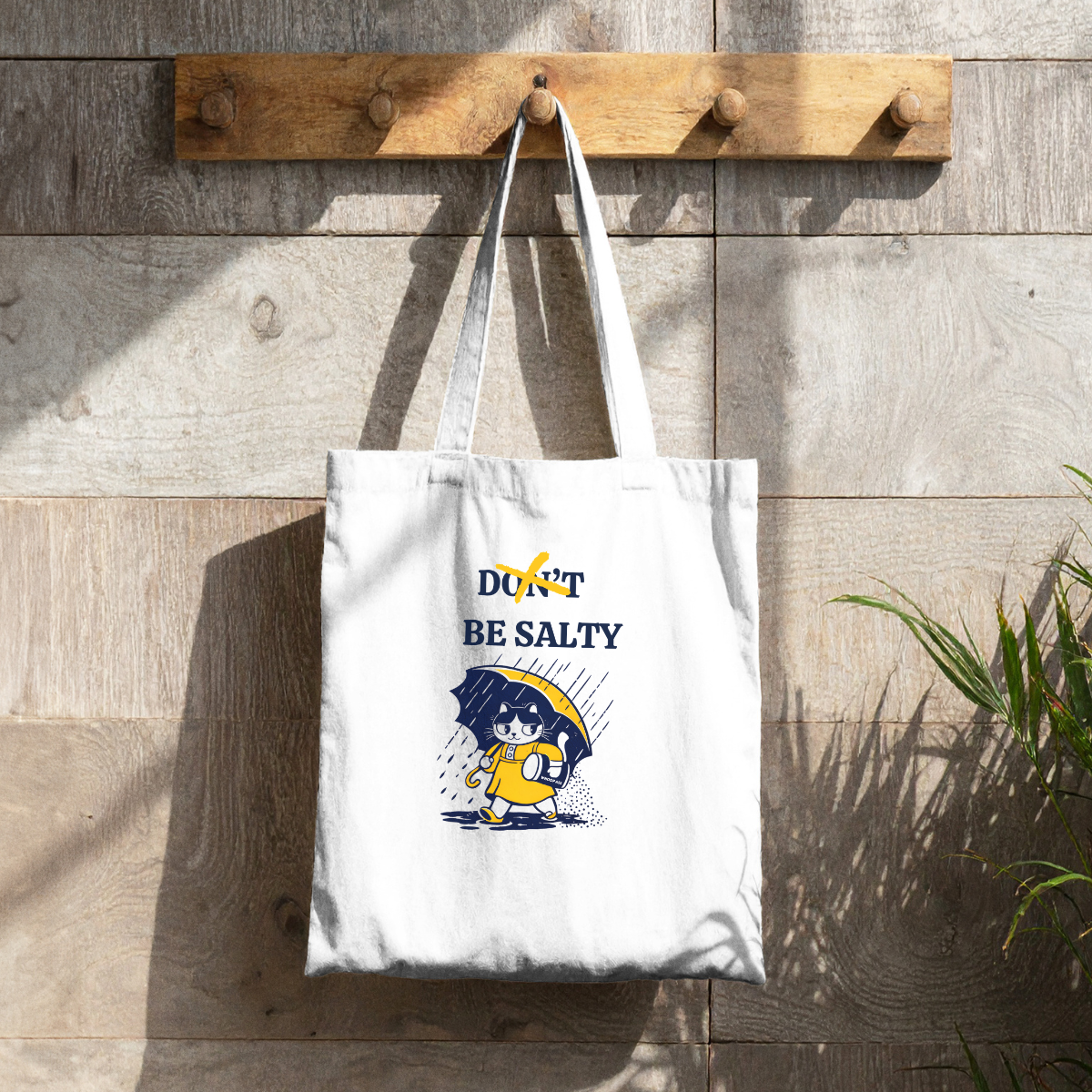 Be Salty Cat, Canvas Tote Bag by Handsome Sam