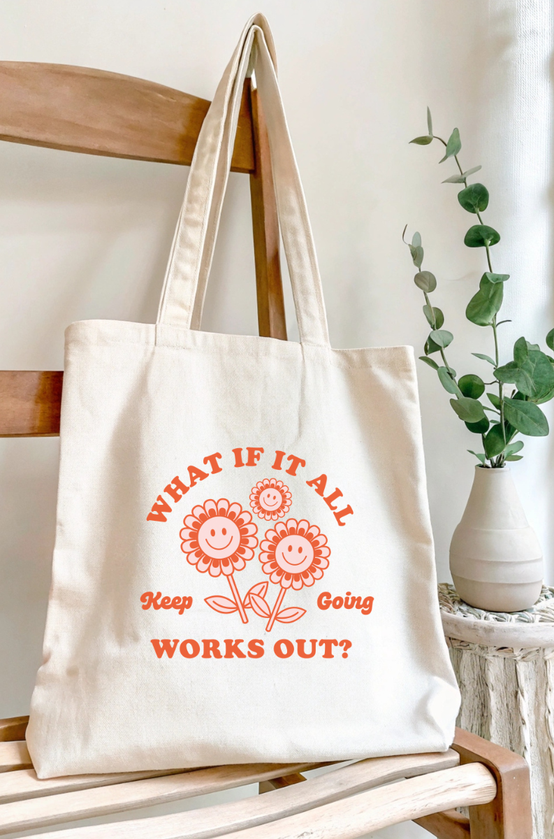 What if it All Works Out, Happy Canvas Tote Bag by Handsome Sam