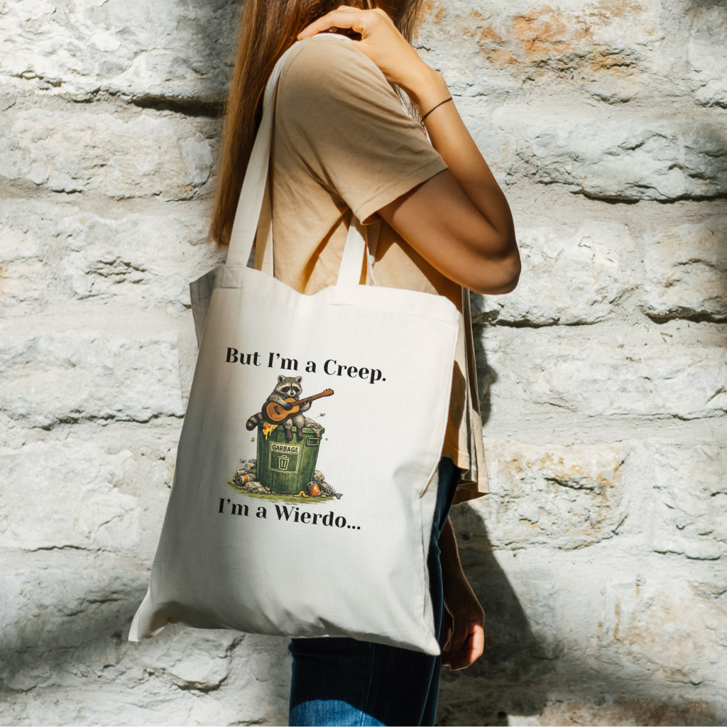 I'm a Creep, Racoon Canvas Tote Bag by Handsome Sam