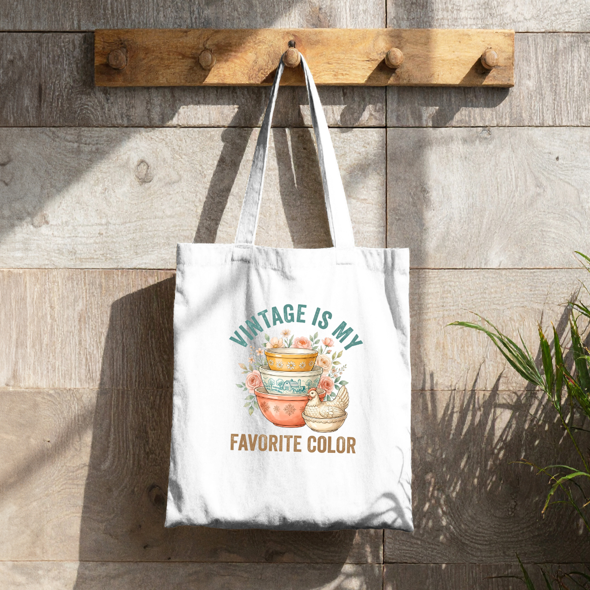 Vintage is my Favorite Canvas Tote Bag by Handsome Sam