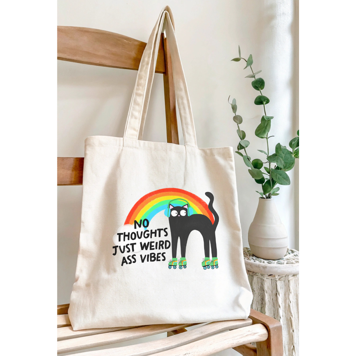 Weird Vibes, Canvas Tote Bag by Handsome Sam