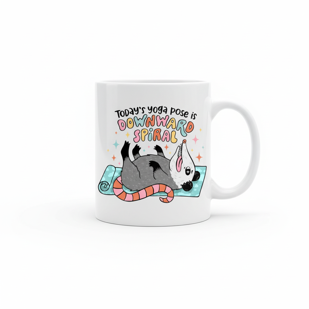 Yoga Downward Spiral Mug White Background
